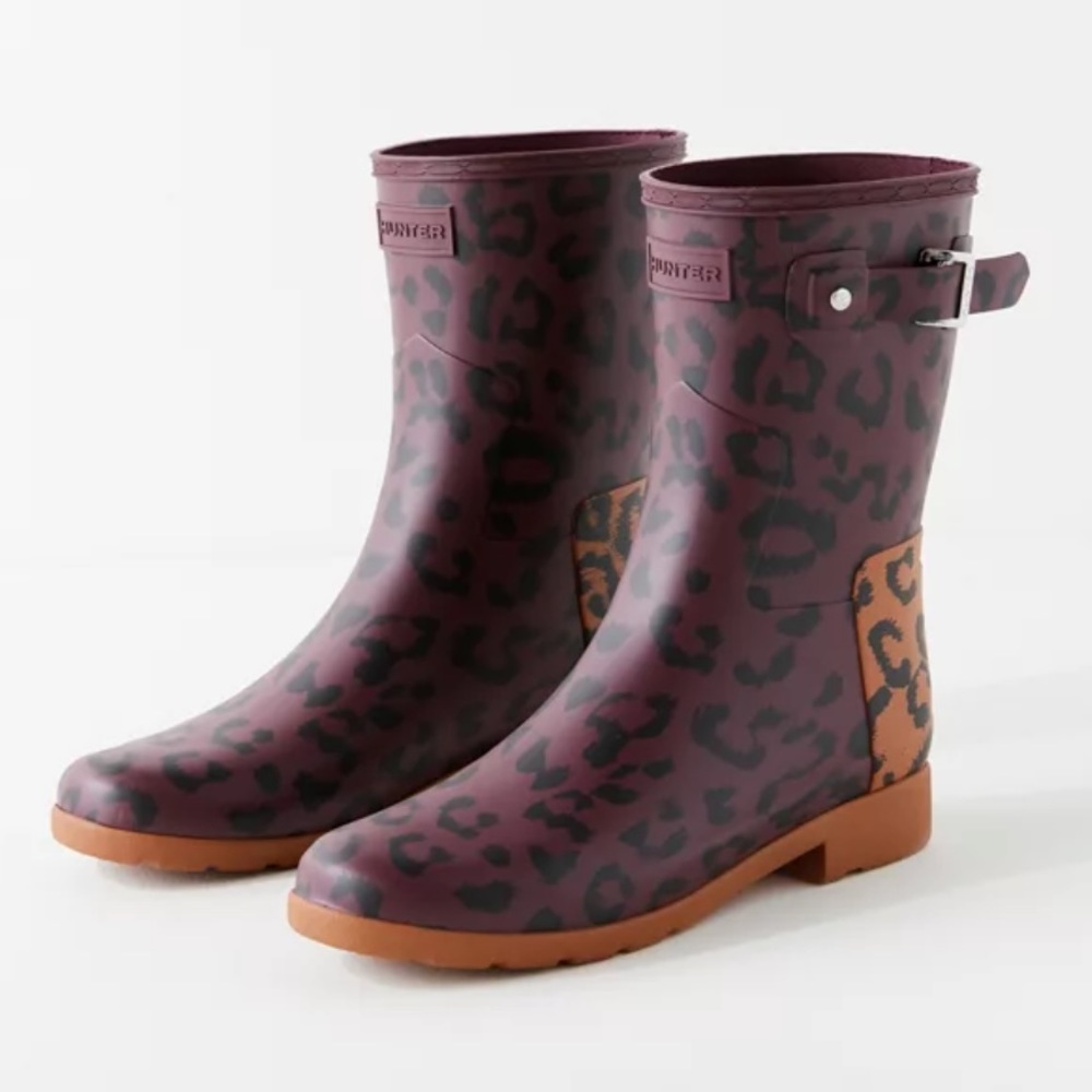 Hunter Original Refined Short Hybrid Print Waterproof Rainboot NWT